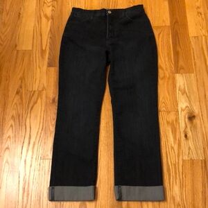 NYDJ Not Your Daughter’s Jeans Women’s Dark Wash Cuffed Jeans Size 6 EUC